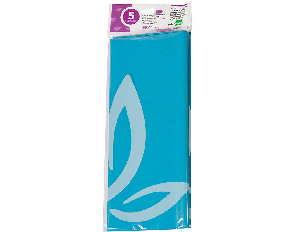 PAPEL CREPE LIDERPAPEL AZUL 50X76M