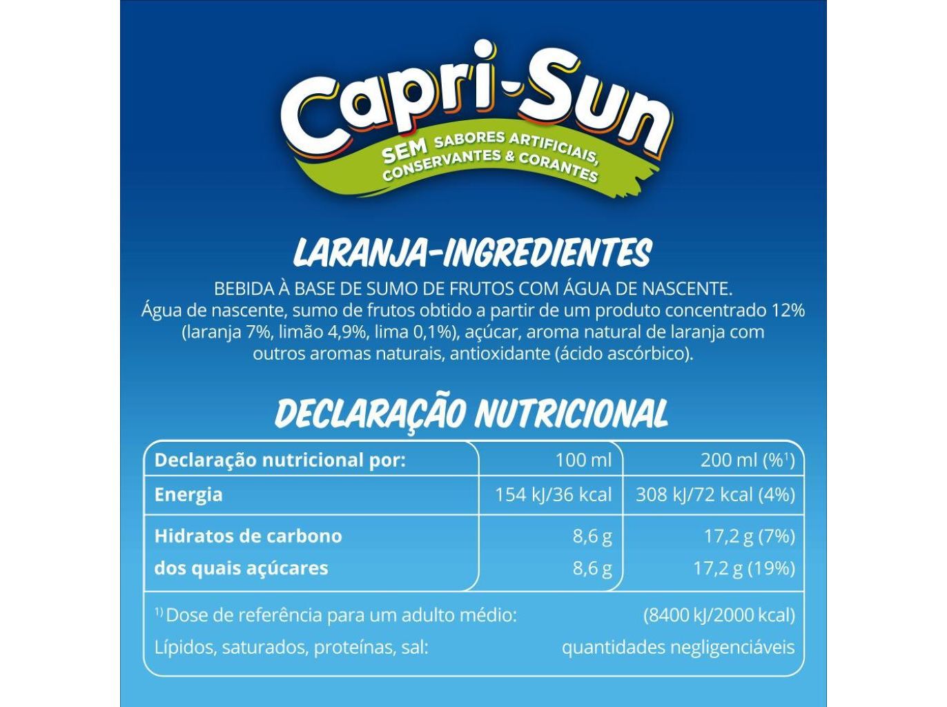 REFRIGERANTE SEM G&Aacute;S CAPRI-SUN ORANGE 10X0.20L image number 2