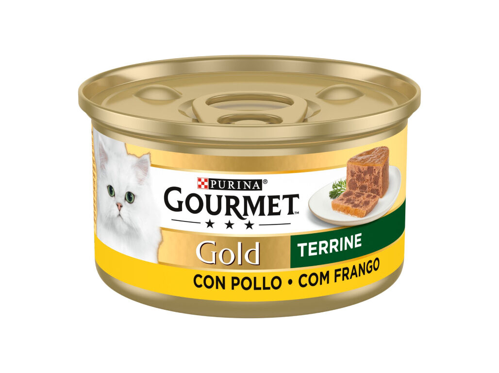 COMIDA H&Uacute;MIDA PARA GATO GOURMET GOLD COM FRANGO 85G image number 1