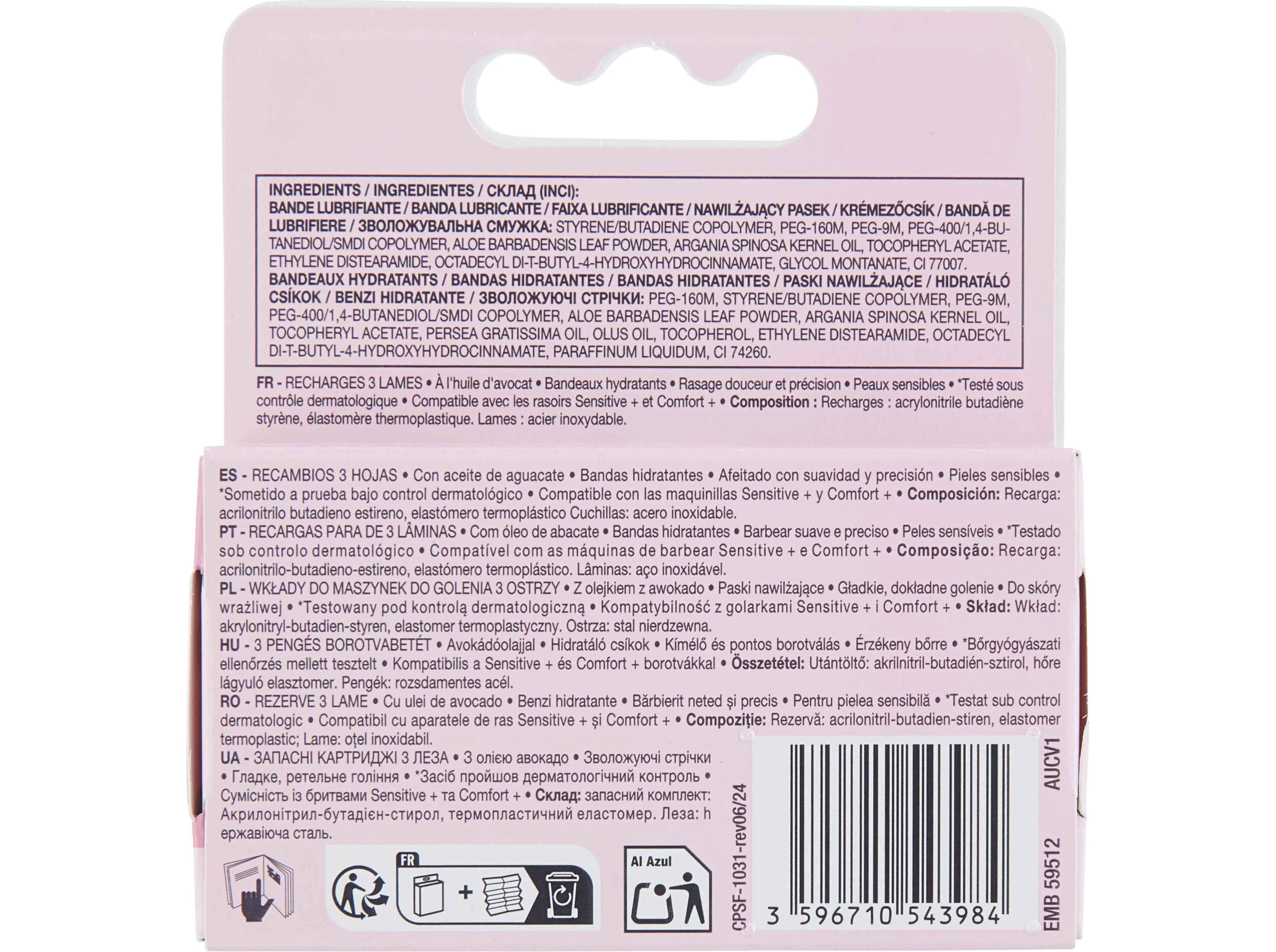 RECARGAS M&Aacute;QUINA COSMIA DEPILAT&Oacute;RIA P SENS&Iacute;VEL 3L&Acirc;M 3UN image number 1