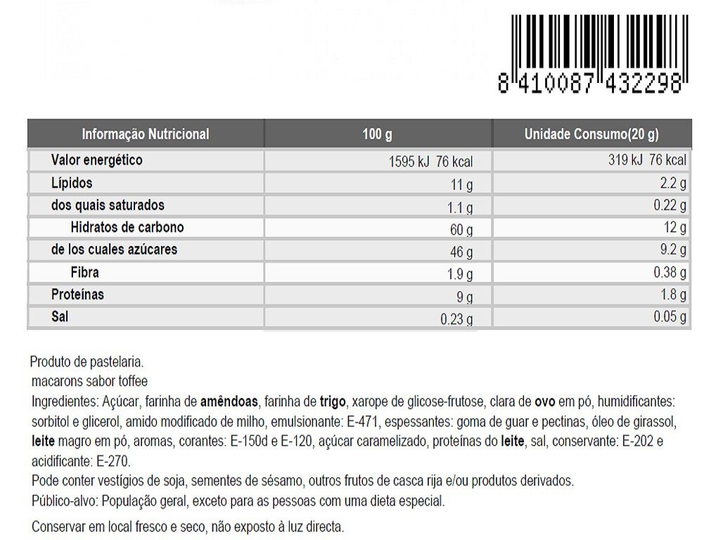 MACARONS DULCESOL TOFFEE 80G image number 1