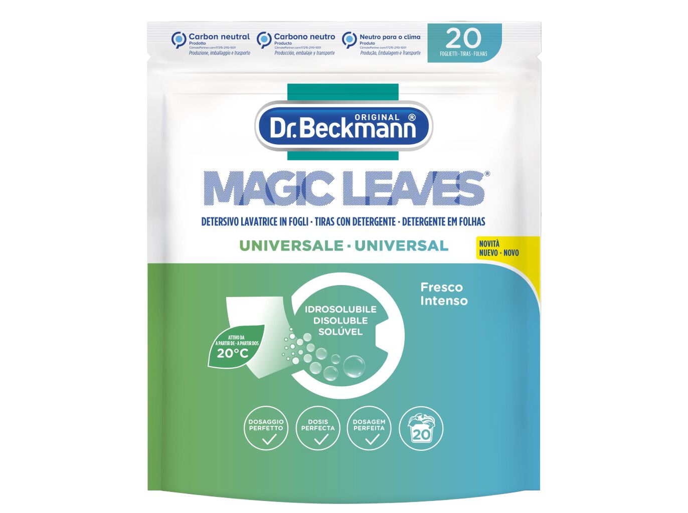 DETERGENTE M&Aacute;QUINA ROUPA DR.BECKMANN EM FOLHAS UNIVERSAL 20D image number 0