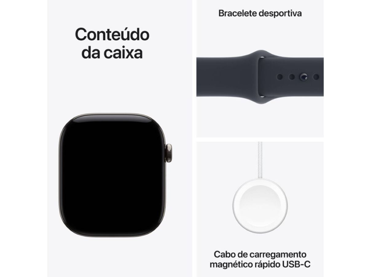 APPLE WATCH SERIES 12 46MM GPS + CELLULAR NATURAL TITANIUM CASE COM SPORT BAND NAVY BLUE - M/L image number 2