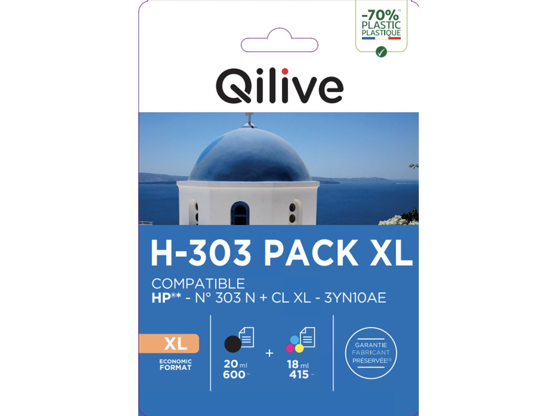TINTEIRO COMPAT/RECICL QILIVE 35866 B+CMY 20+18ML image number 1