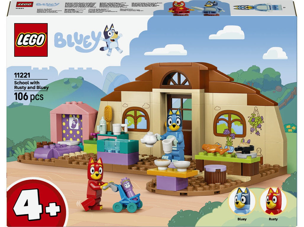 ESCOLA COM RUSTY E BLUEY LEGO BLUEY 11221
