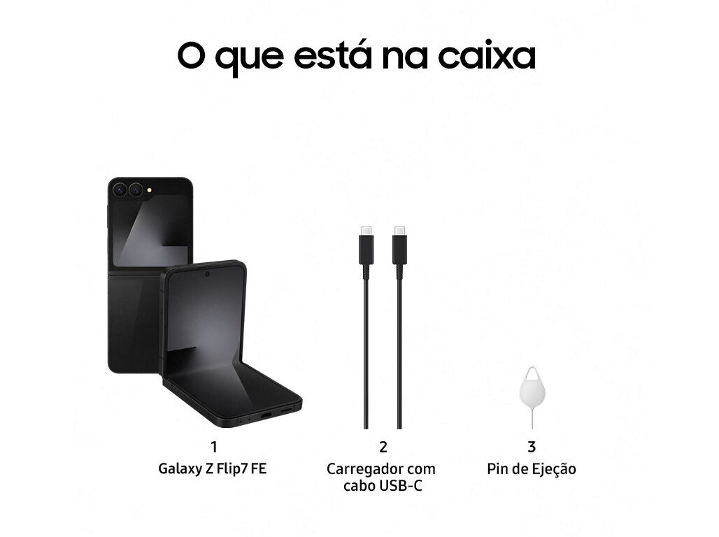 SMARTPHONE SAMSUNG GALAXY Z FLIP 7 FE 256GB PRETO image number 4