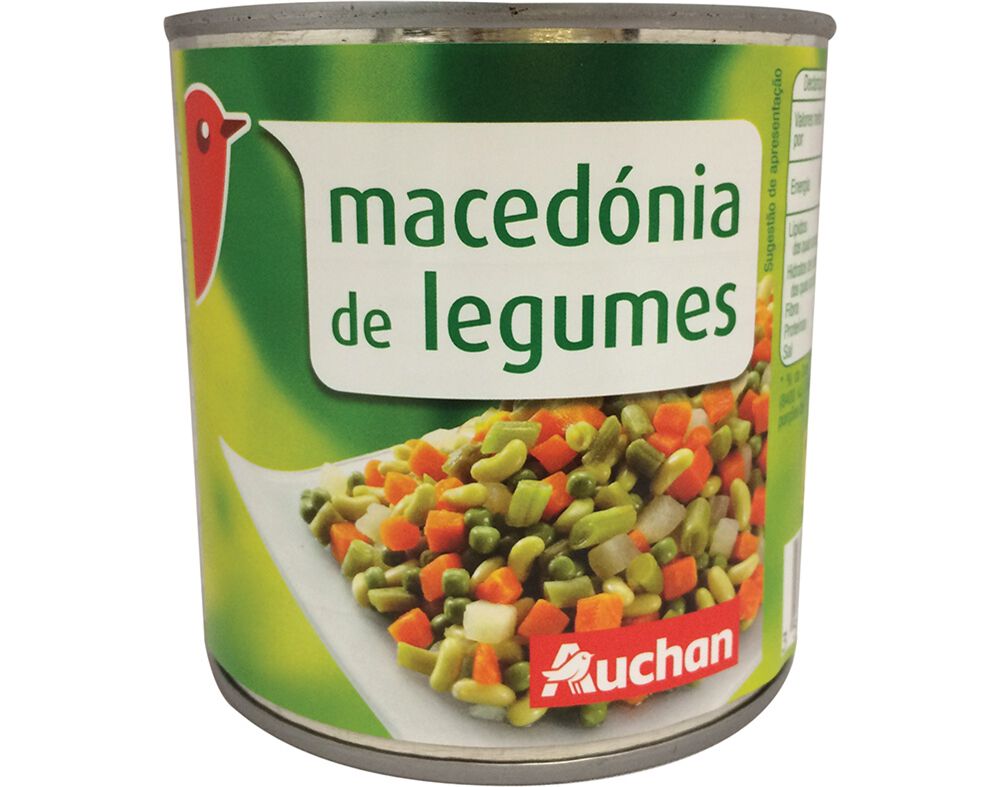 MACEDONIA AUCHAN LEGUMES EM LATA 400(265)G image number 0