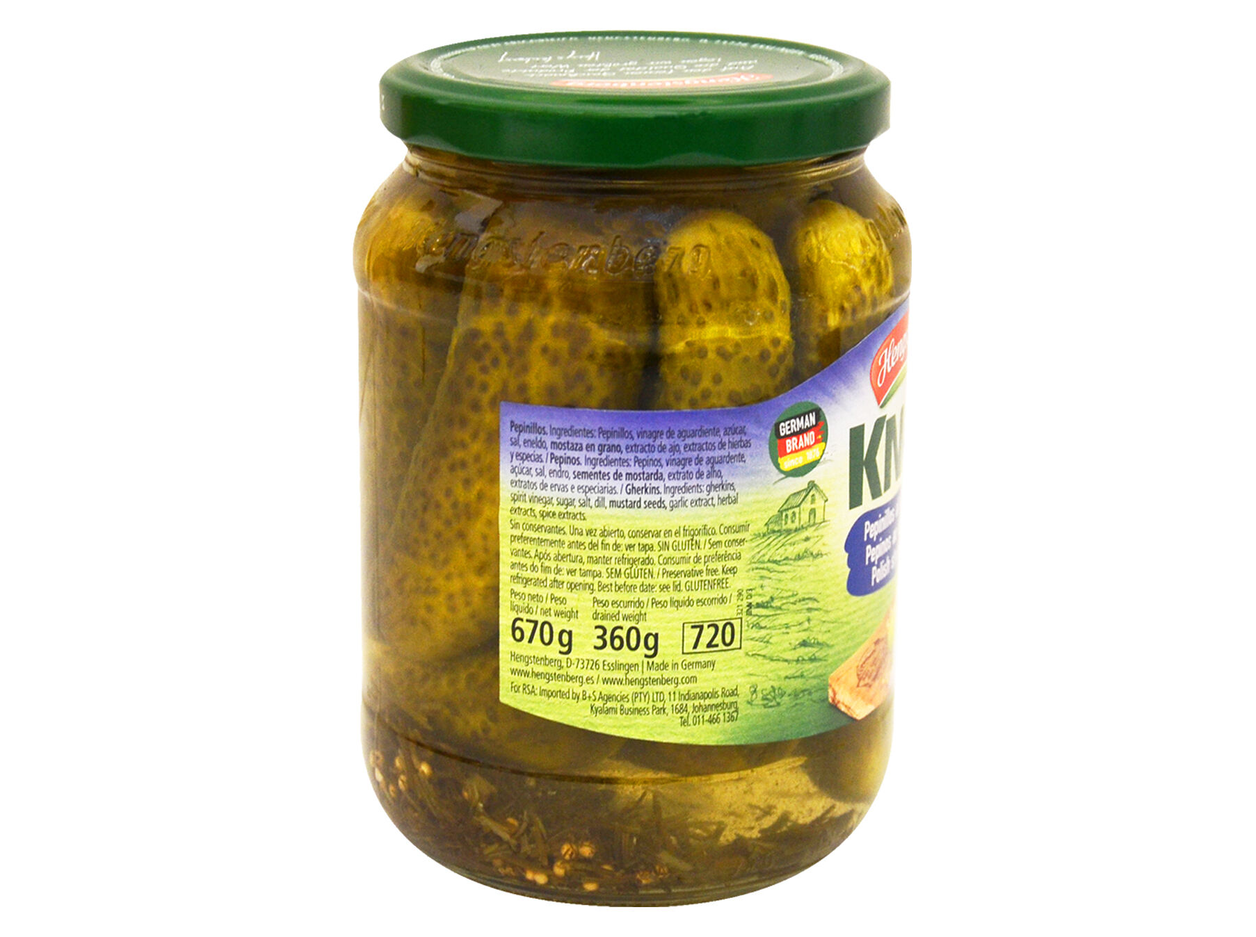 PEPINOS HENGSTENBERG C/COENTROS 670(360)G image number 2