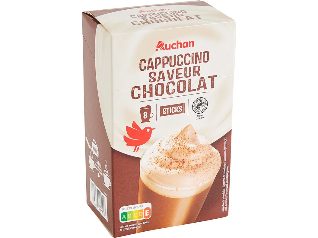 CAF&Eacute; AUCHAN SOL&Uacute;VEL CAPPUCCINO CHOCOLATE (18GX8) 144G