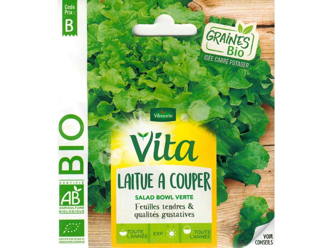 SEMENTES HORTICOLAS VITA BIO MISTURA DE ALFACE CORTAR image number 1