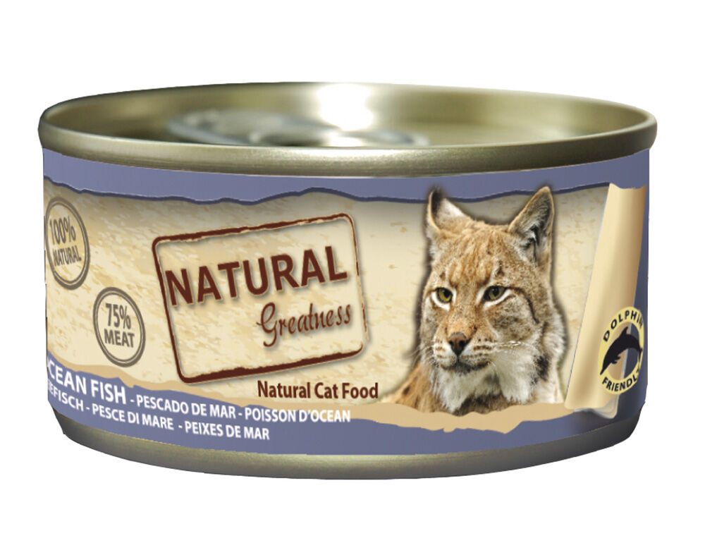 COMIDA H&Uacute;MIDA PARA GATO NATURAL GREATNESS COM PEIXE 70G