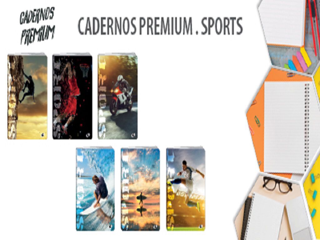 CADERNO AGRAFADO PAUTADO A4 SPORTS 48 FOLHAS MODELOS SORTIDOS image number 1