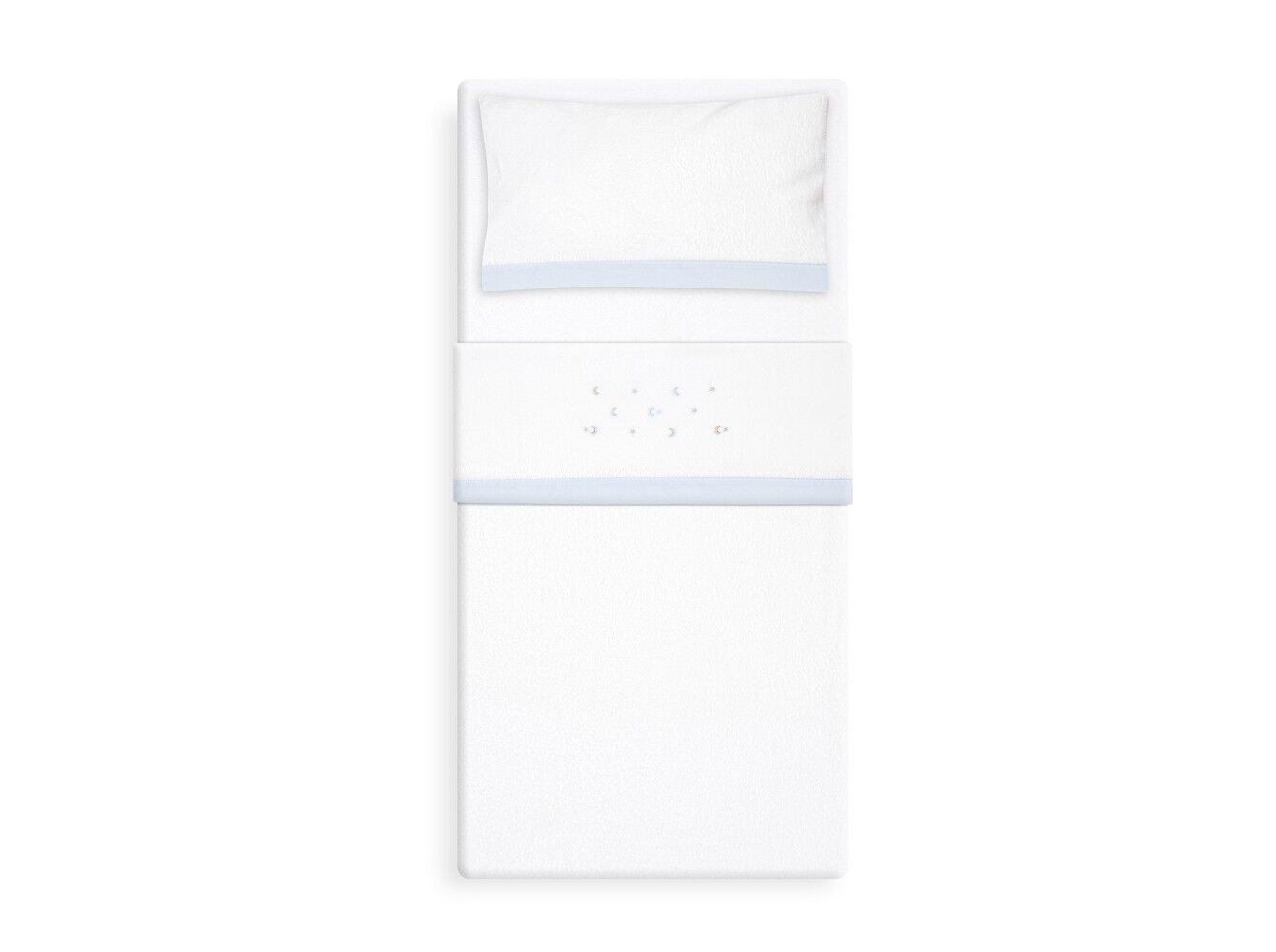 CONJUNTO LEN&Ccedil;OIS CAMA INTERBABY CORALINA BRANCO/AZUL image number 2