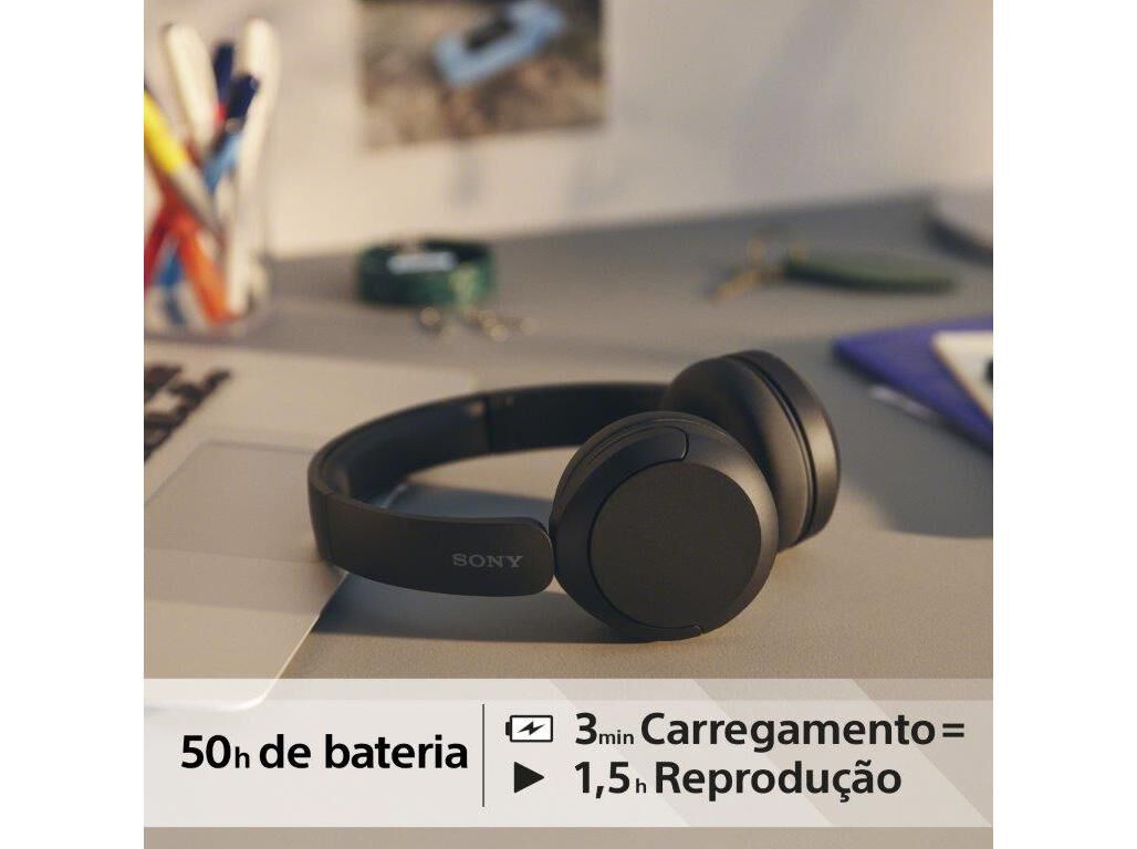 AUSCULTADORES SEM FIO SONY WHCH520B PRETO image number 5