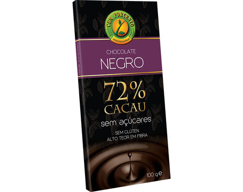 CHOCOLATE CEM PORCENTO NEGRO 72% CACAU 100G image number 0