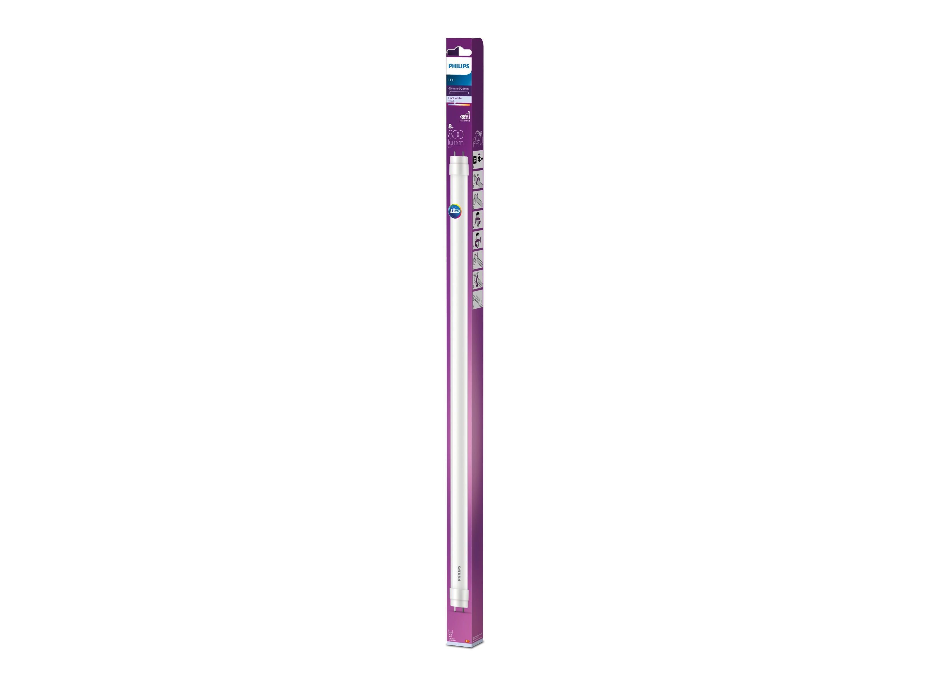 LAMPADA LED T8 600MM PHILIPS G13 TUBO 4000K image number 0