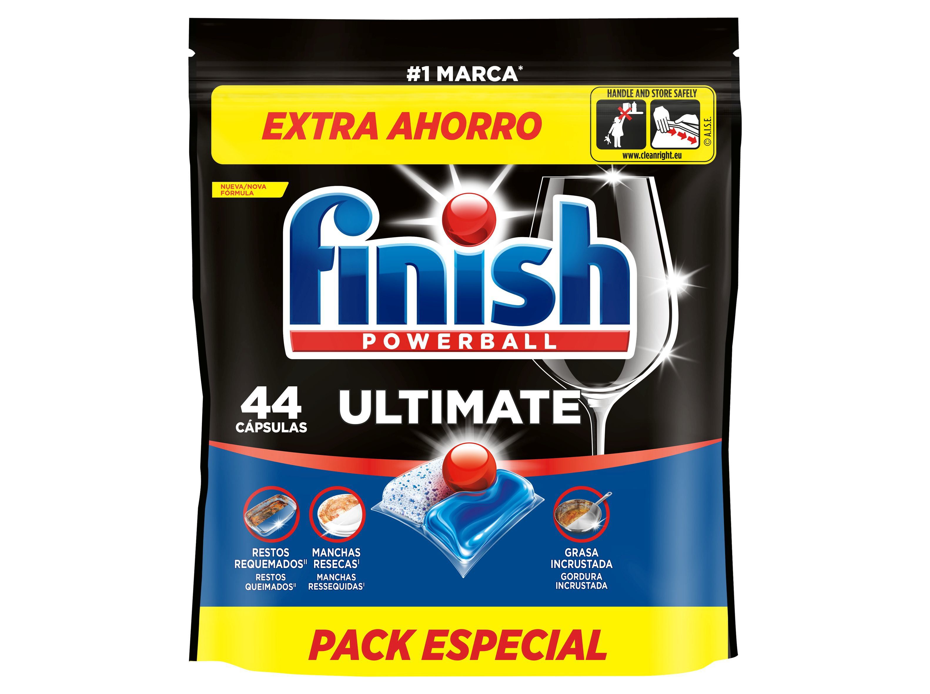 DETERGENTE LOI&Ccedil;A M&Aacute;QUINA FINISH ULTIMATE REGULAR 44P image number 0