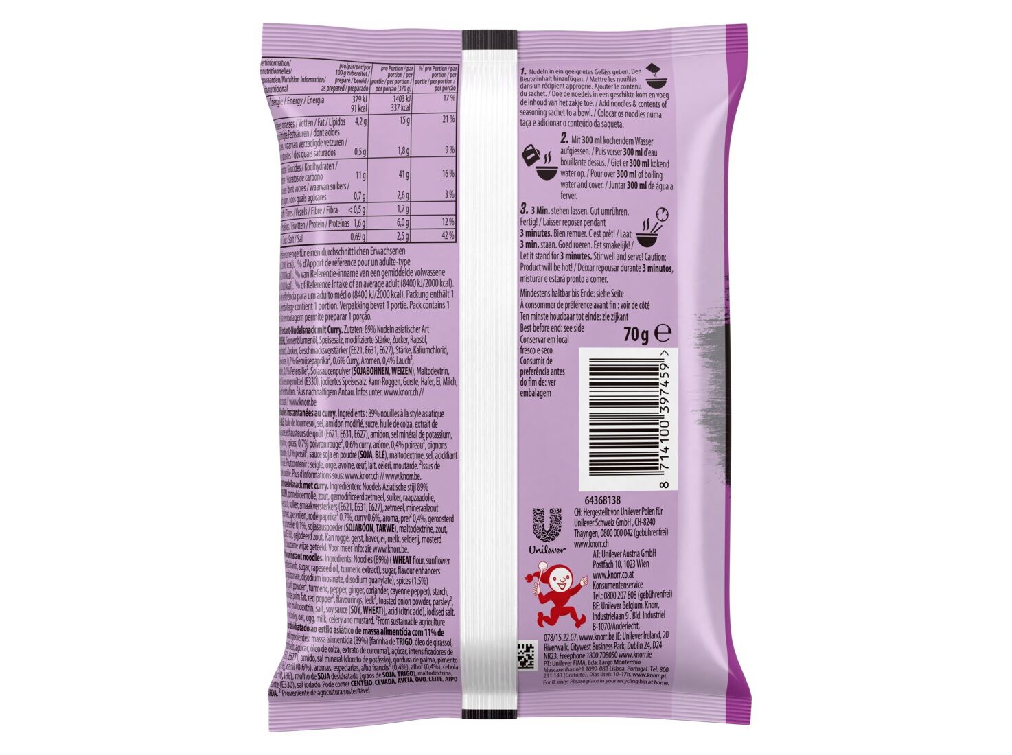 MASSA ASIA NOODLES KNORR CARIL 70G image number 1