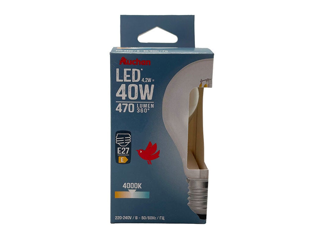 L&Acirc;MPADA LED STANDARD AUCHAN E27 40W LUZ BRANCA CLARA