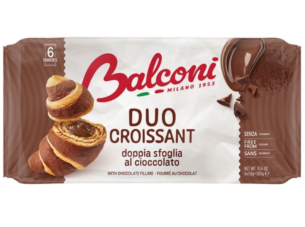 CROISSANTS BALCONI DUO RECHEIO CHOCOLATE 6X50G image number 0