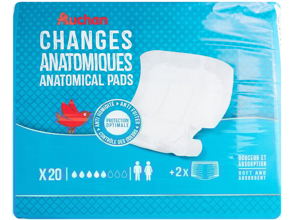 PENSOS INCONTIN&Ecirc;NCIA AUCHAN ANAT&Oacute;MICO UNISSEXO 20UN