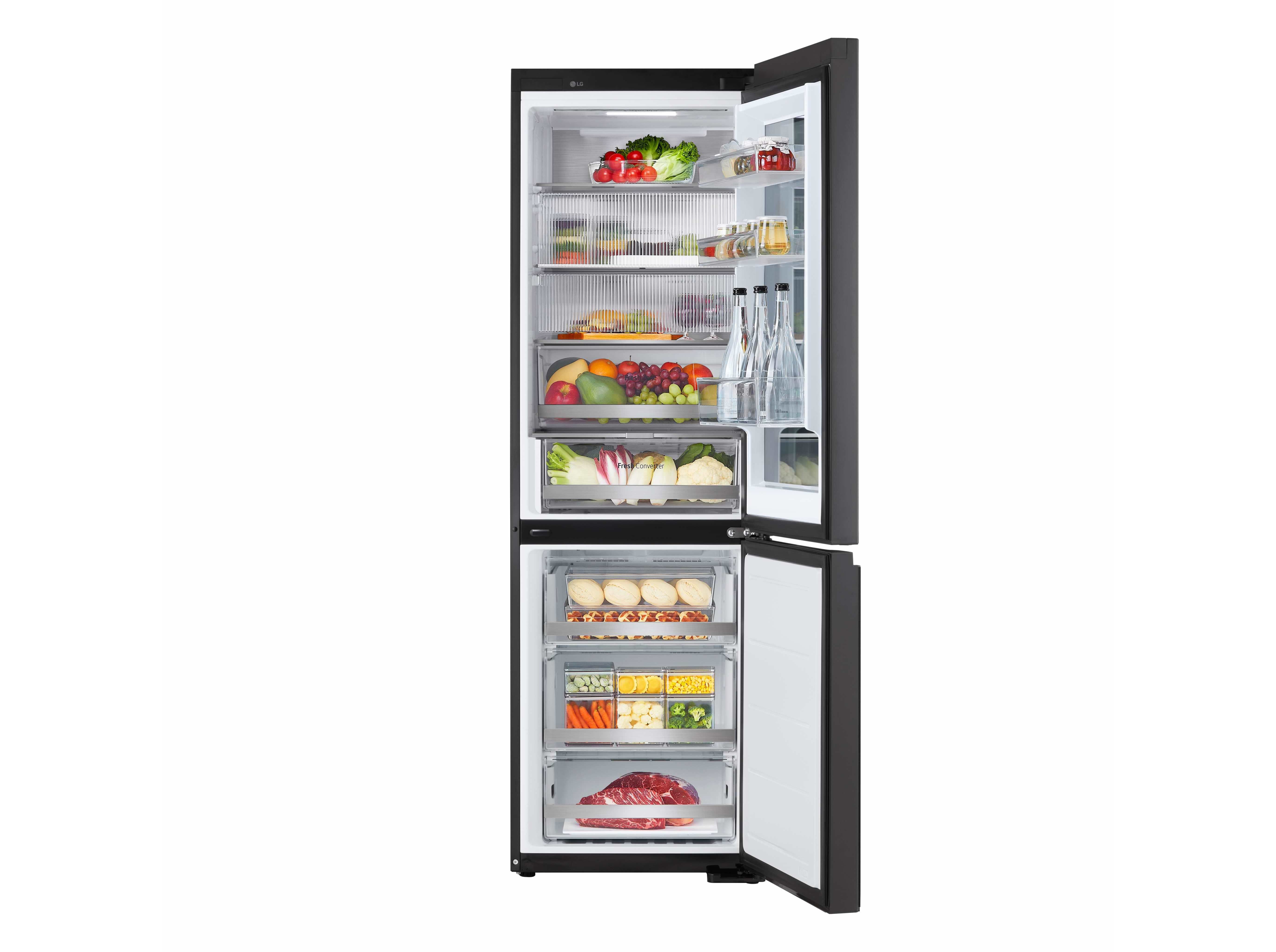 FRIGOR&Iacute;FICO COMBINADO LG GBG5160CEV NO FROST MATE BLACK C 349L image number 1