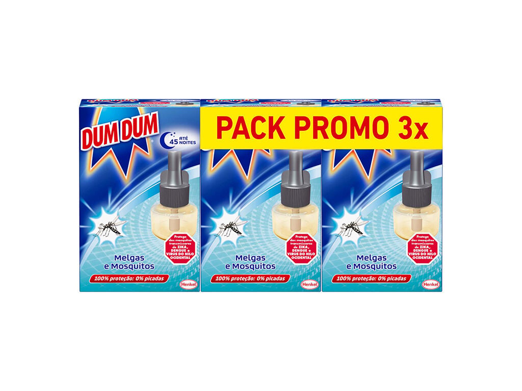 INSECTICIDA DUM DUM EL&Eacute;CTRICO RECARGA MELGAS E MOSQUITOS 3X18ML image number 0