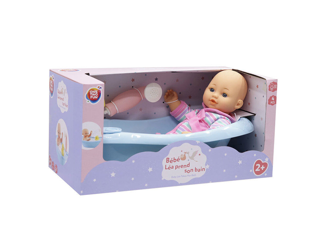 BONECO BEB&Eacute; ONE TWO FUN HORA DO BANHO 30CM
