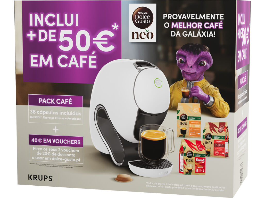 PACK MAQUINA DE CAFE DOLCE GUSTO KRUPS KP8301P2 NEO BRANCO COM OFERTA 3 EMBALANGES CAFE image number 3