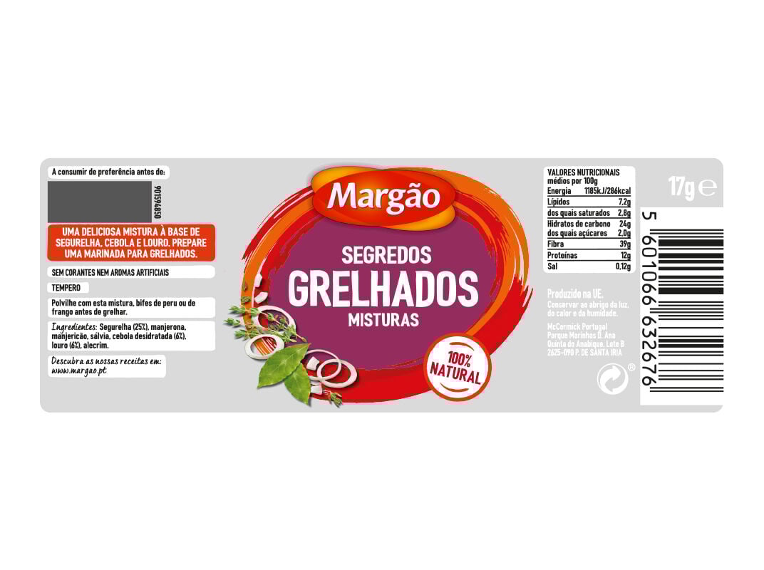 ESPECIARIAS MARG&Atilde;O SEGREDOS GRELHADOS 17G image number 1