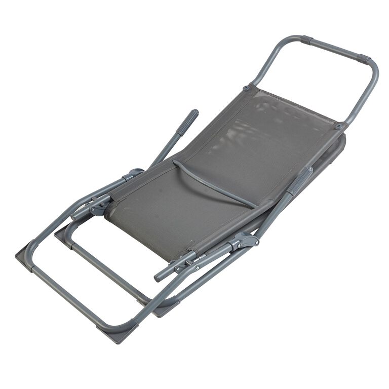 ESPREGUI&Ccedil;ADEIRA GARDENSTAR METAL E TEXTILENE CINZENTO 58X34X98CM image number 1