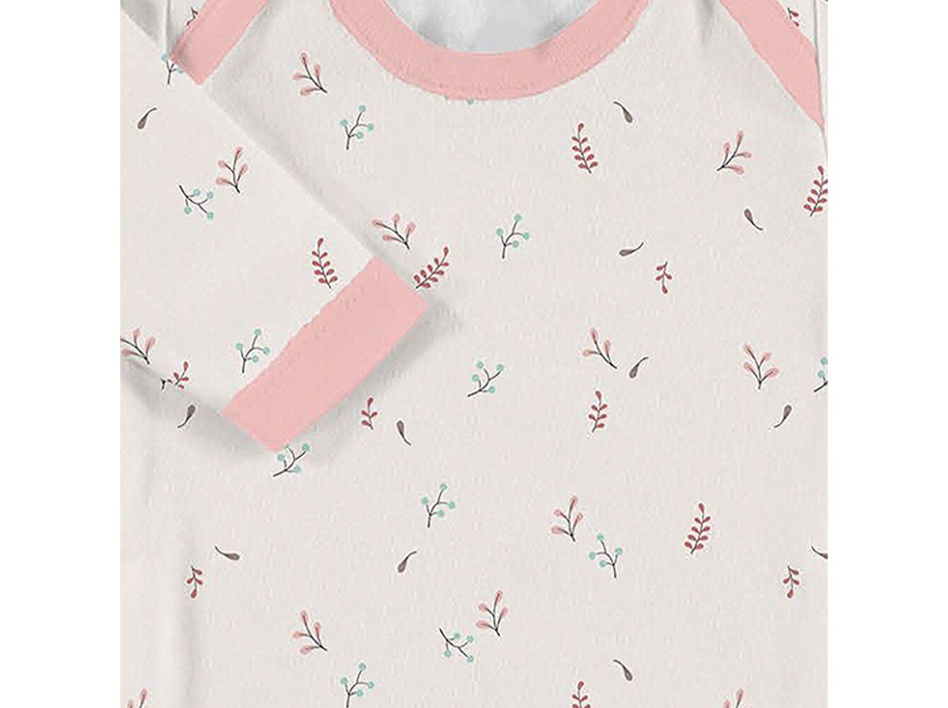 CONJUNTO DE 4 PE&Ccedil;AS DON ALGODON BODIE+GORRO+BABETE+LUVAS ROSA 0+MESES image number 2