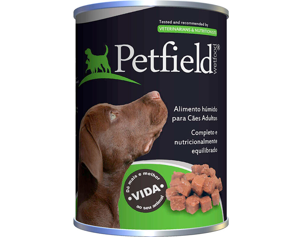 COMIDA H&Uacute;MIDA PARA C&Atilde;O PETFIELD COM CARNE E VEGETAIS 410G