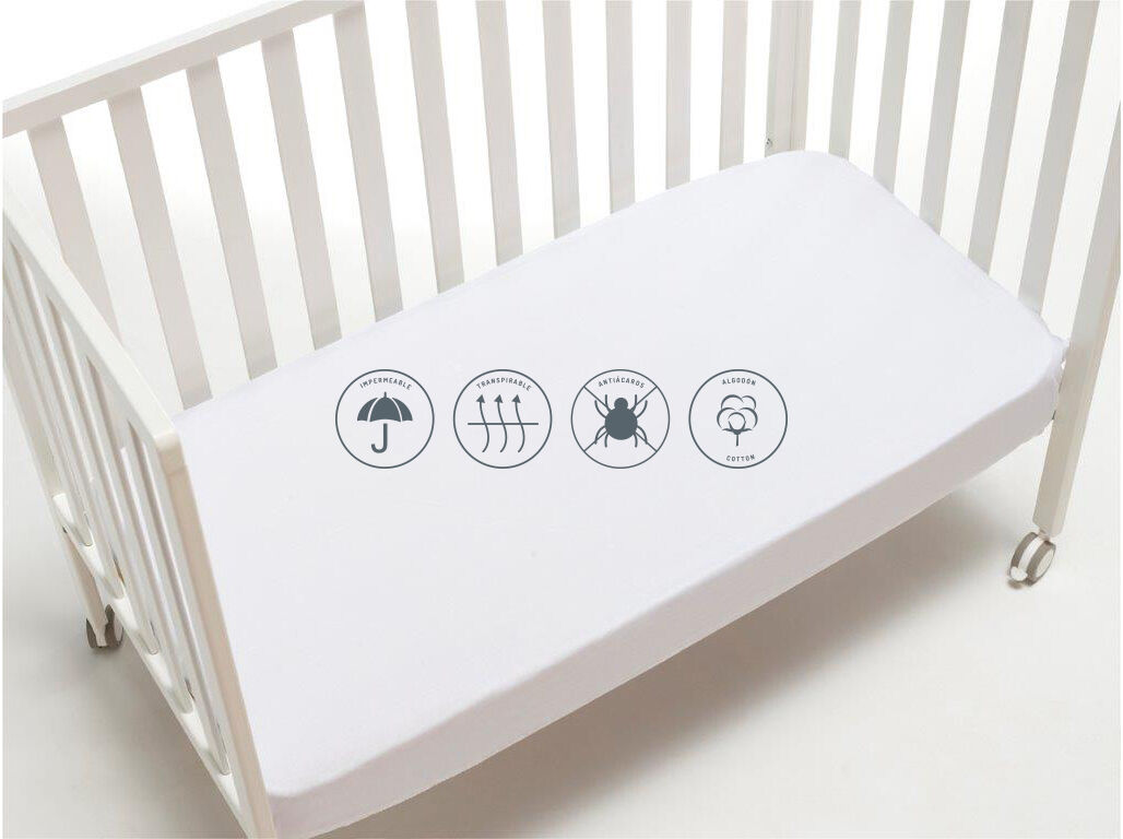 RESGUARDO CAMA INTERBABY IMPERME&Aacute;VEL BRANCO 60X120CM image number 1