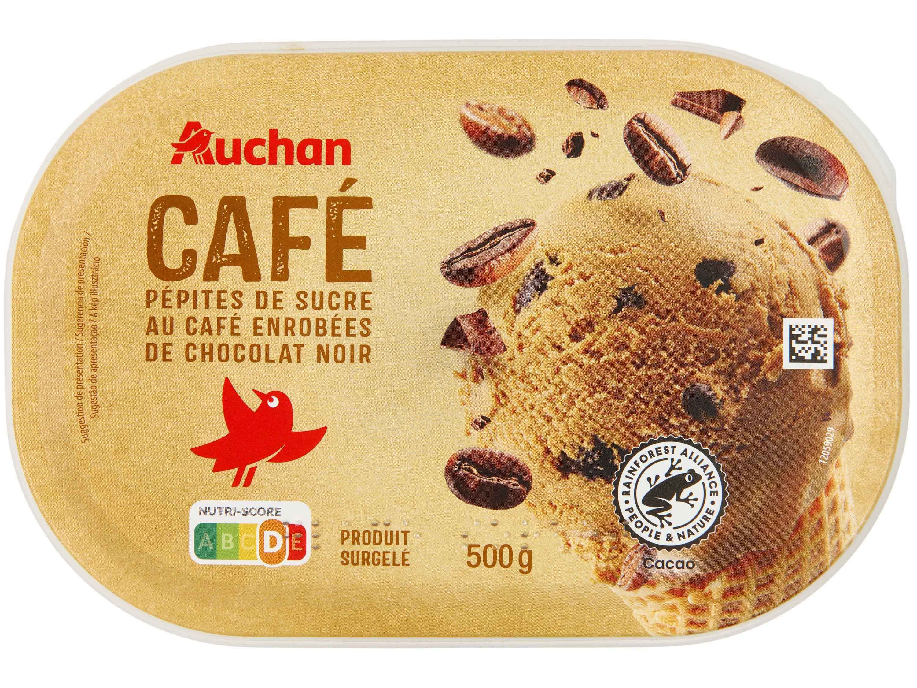 GELADO AUCHAN CAF&Eacute; COM PEPITAS CAF&Eacute; E CHOCOLATE PRETO 1L