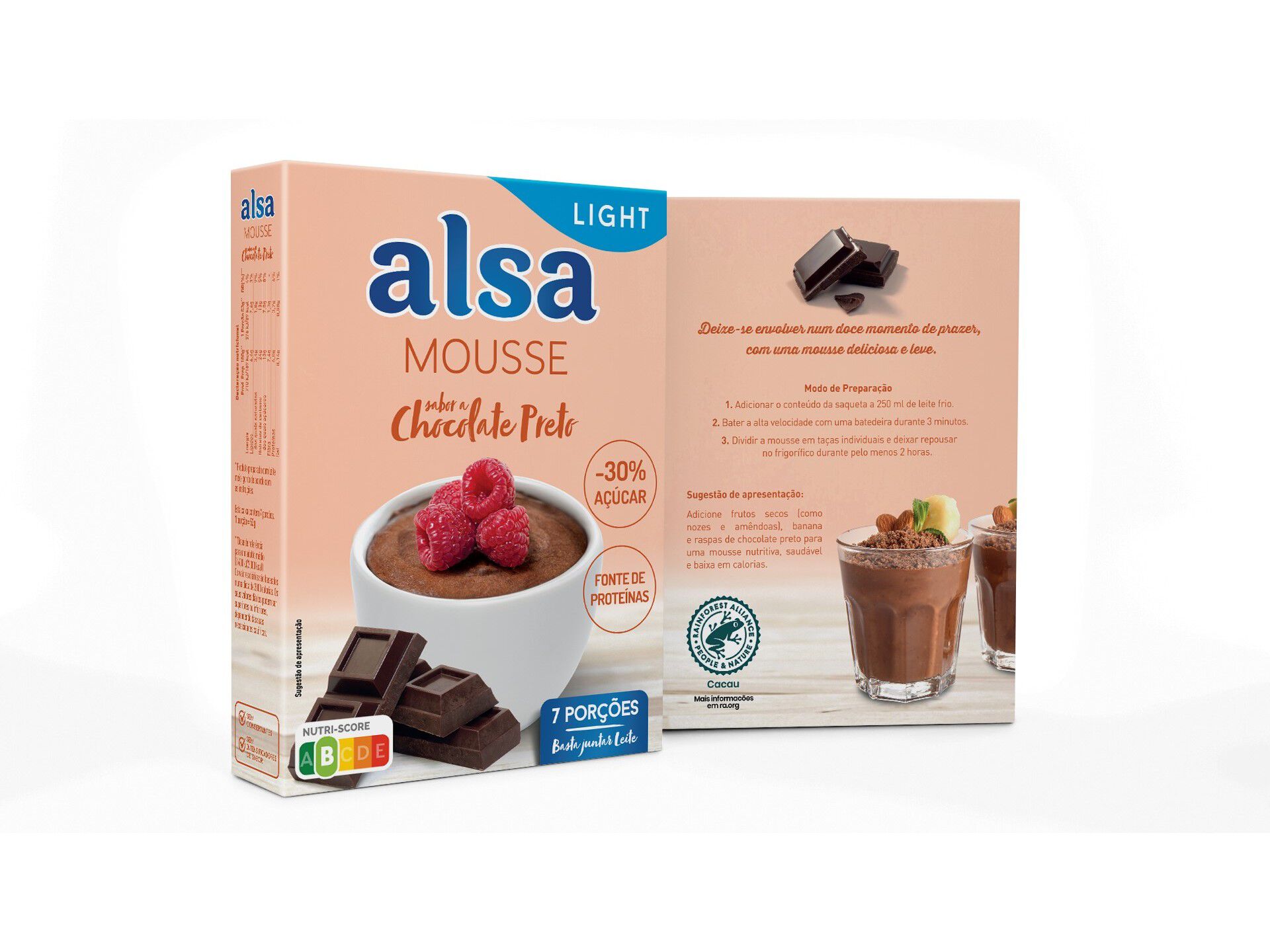 Mousse Alsa Chocolate Preto Light 125 G | Auchan