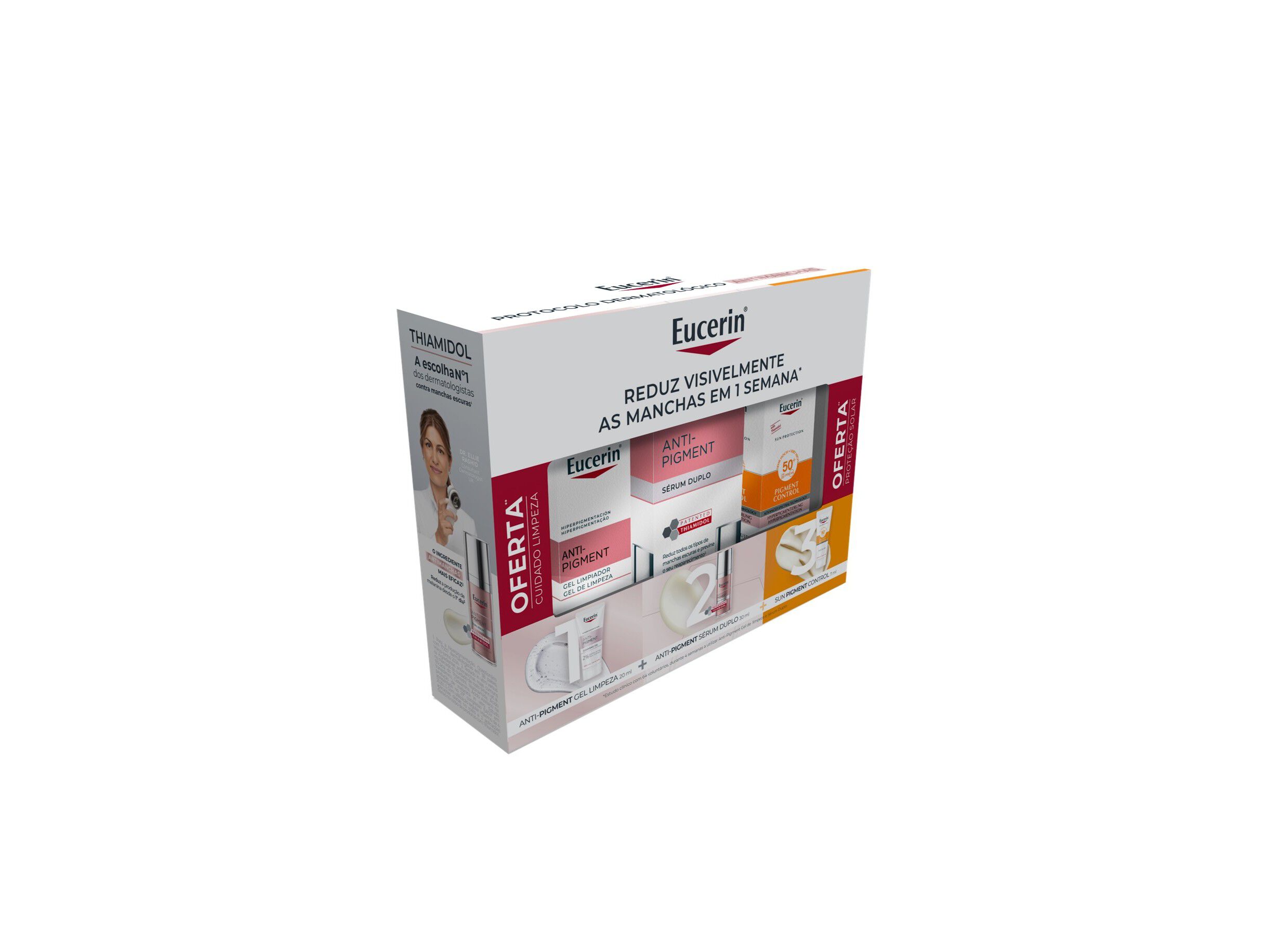 PACK ROTINA ANTI MANCHAS EUCERIN SERUM ANTI PIGMENT 30+ OFERTA MINI LIMPEZA E MINI PROTETOR 20+5ML image number 0