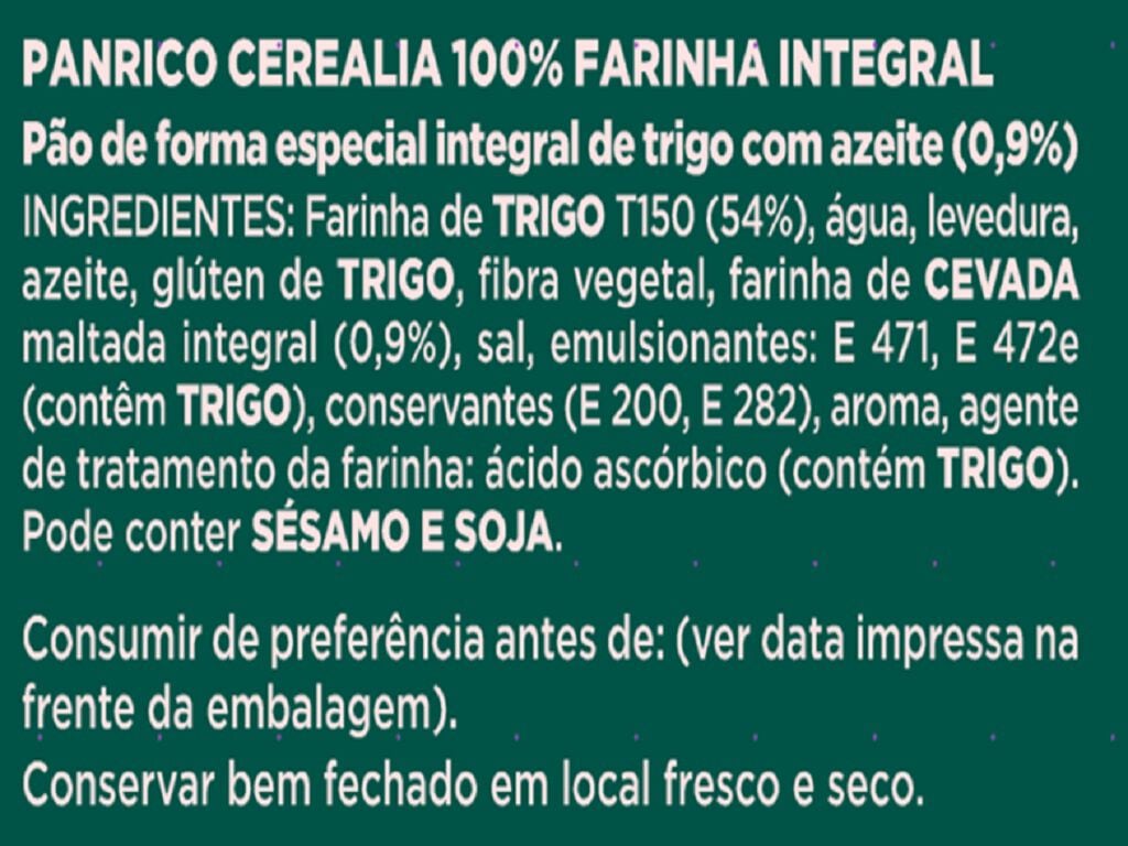 P&Atilde;O PANRICO DE FORMA CEREALIA 100% INTEGRAL 385G image number 1