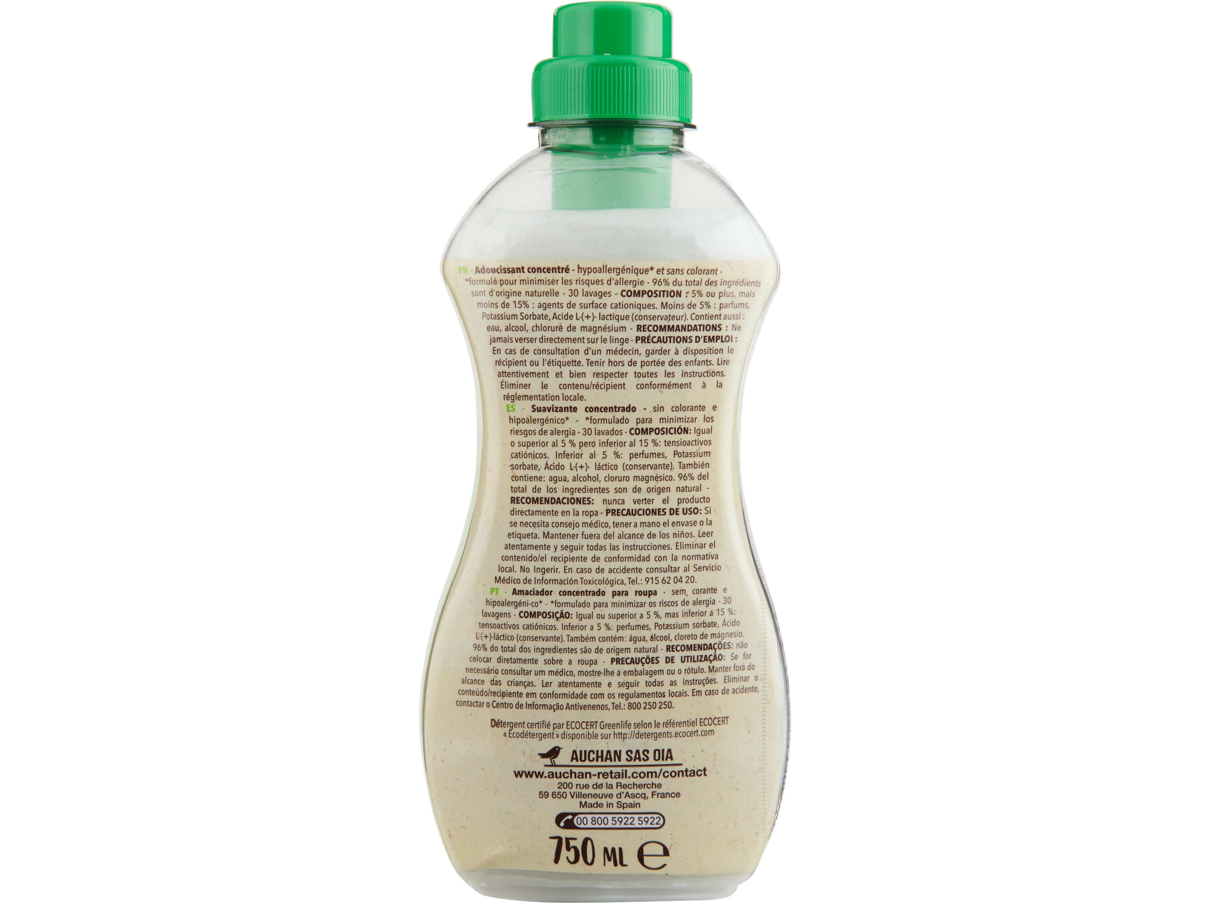 AMACIADOR CONCENTRADO AUCHAN BETTER LIFE SAB&Atilde;O NATURAL 30 DOSES image number 1