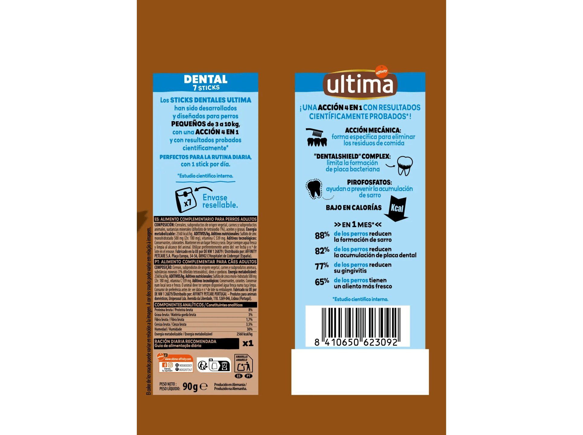 SNACK PARA C&Atilde;O ULTIMA MINI DENTAL STICKS 90G 7 UNIDADES image number 1