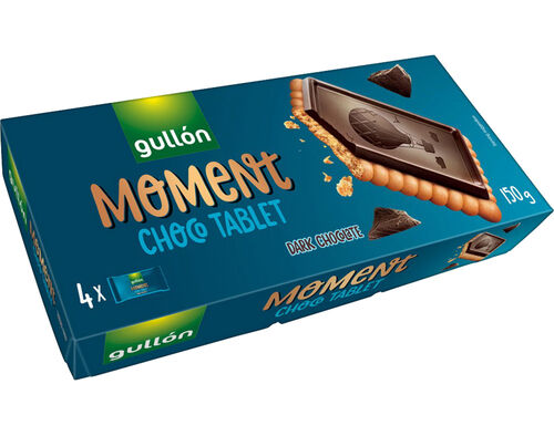 BOLACHA GULLON MOMENT CHOCOLATE TABLET NEGRO 150G image number 0