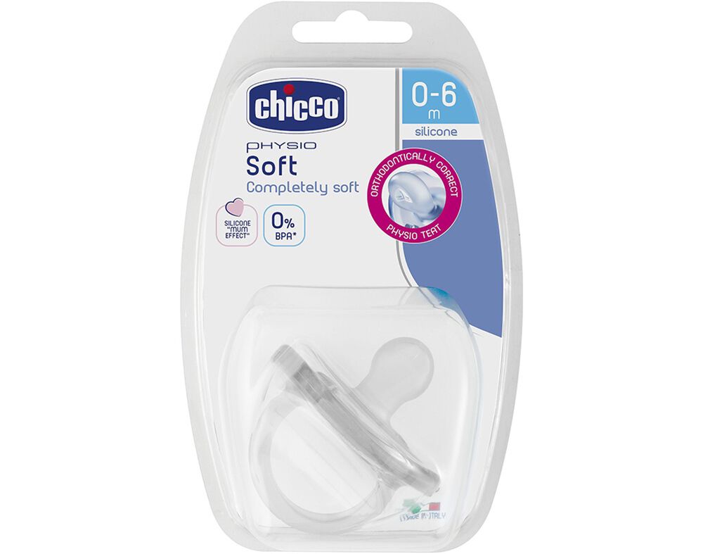 CHUPETA SOFT CHICCO SILICONE INCOLOR 0-6MESES 1UN image number 0