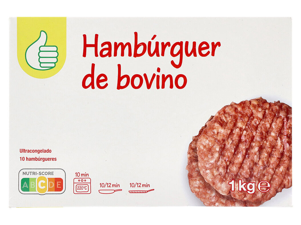 HAMB&Uacute;RGUER POLEGAR 60% BOVINO 10UN 1KG