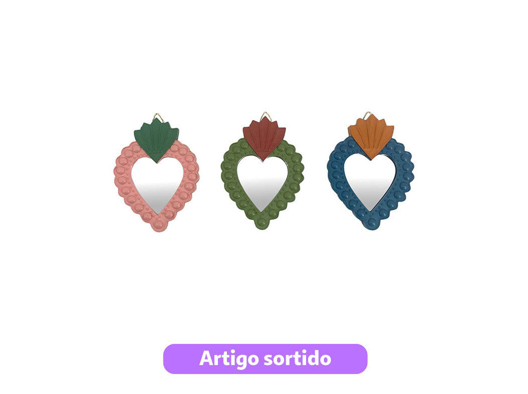 ESPELHO FORMA CORA&Ccedil;&Atilde;O ACTUEL 12CM CORES SORTIDAS