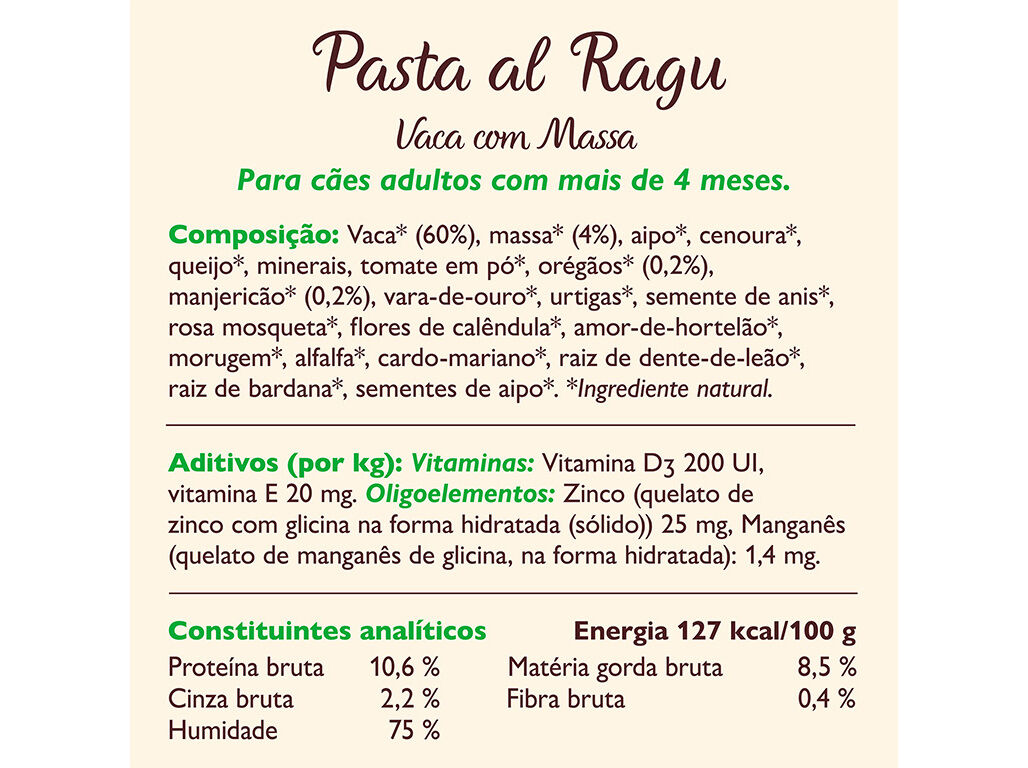 COMIDA H&Uacute;MIDA C&Atilde;O LILY'S KITCHEN PASTA AL RAGU 400G image number 4