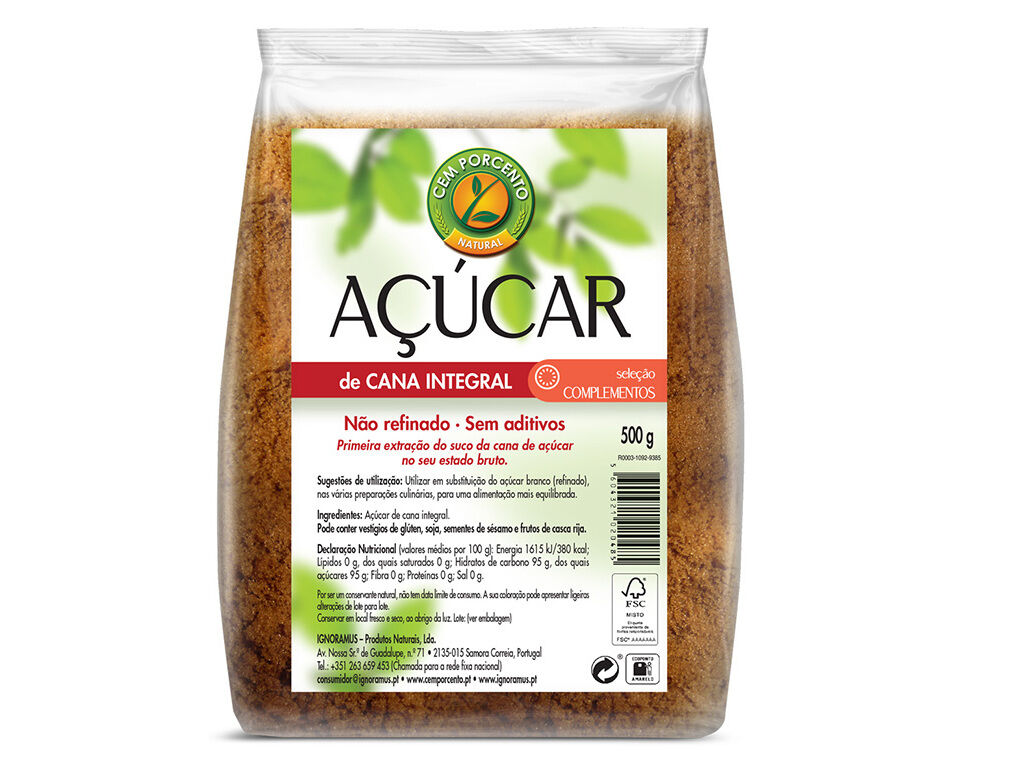 A&Ccedil;&Uacute;CAR CEM PORCENTO CANA INTEGRAL 500G image number 0