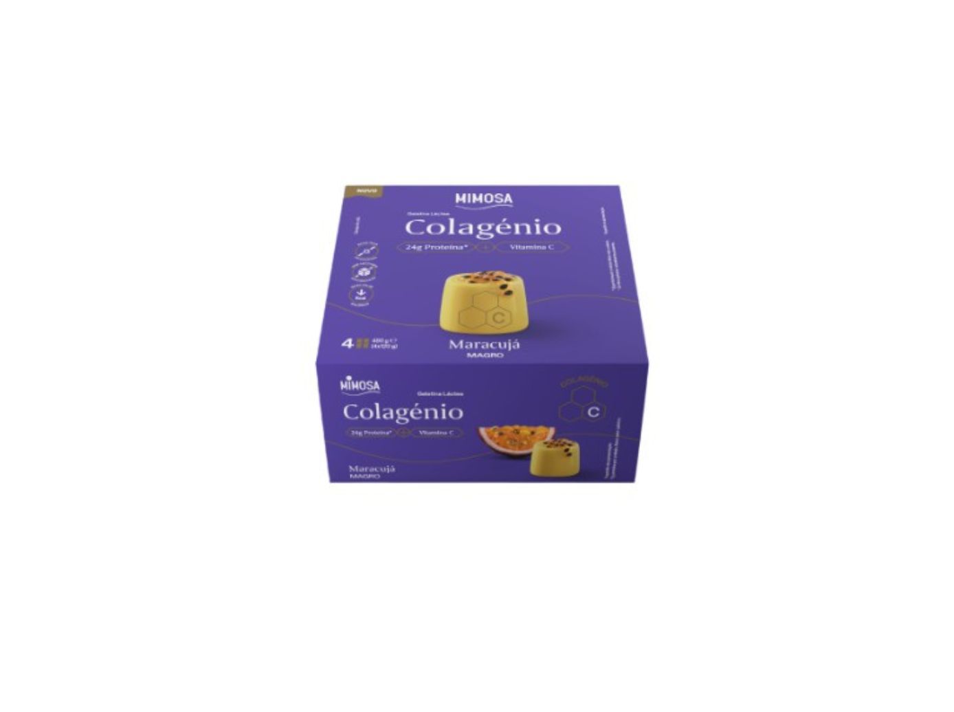 GELATINA COM IOGURTE MIMOSA MARACUJ&Aacute; COM COLAG&Eacute;NIO 4X120G