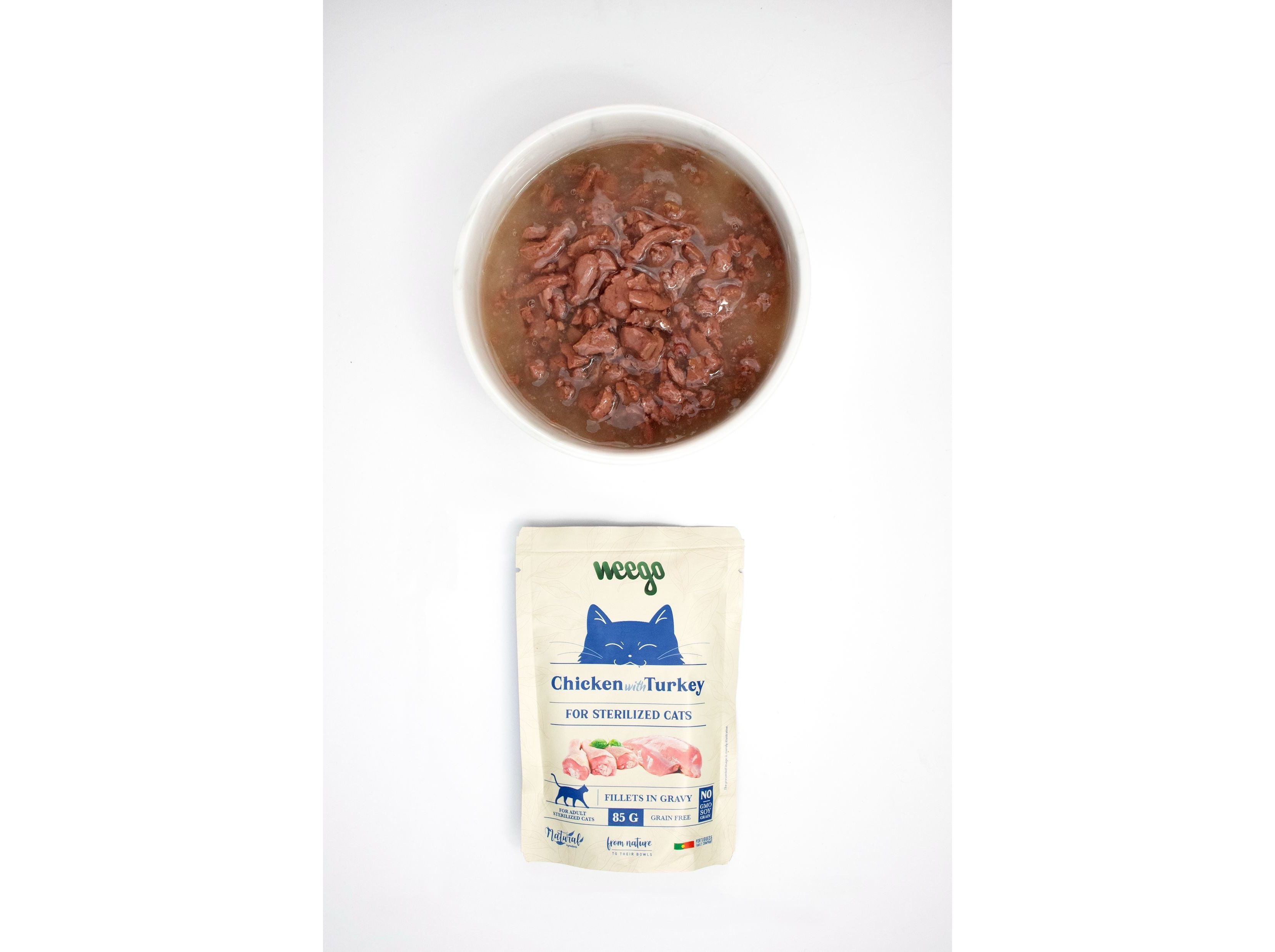 COMIDA H&Uacute;MIDA PARA GATO WEEGO FRANGO / PERU 85G image number 1