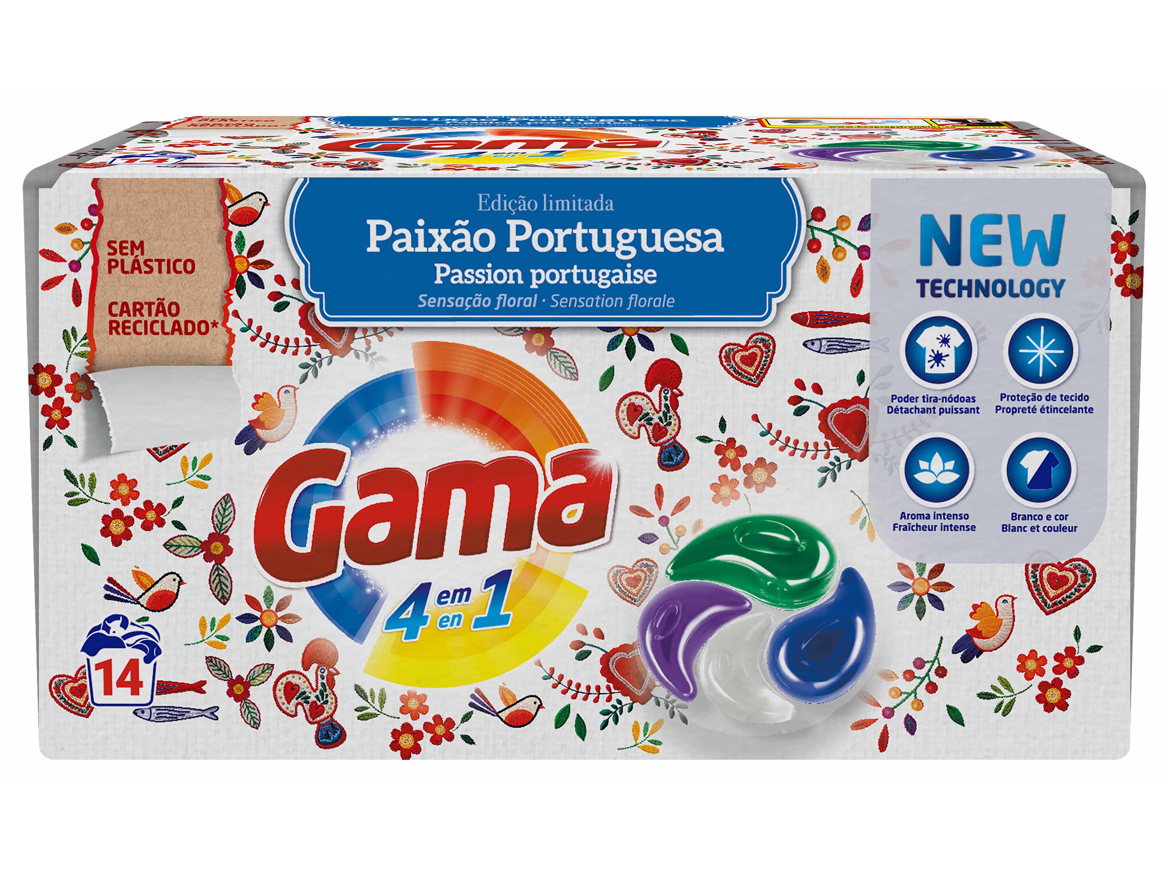 DETERGENTE ROUPA M&Aacute;QUINA C&Aacute;PSULAS GAMA PAIX&Atilde;O PORTUGUESA 14D image number 0