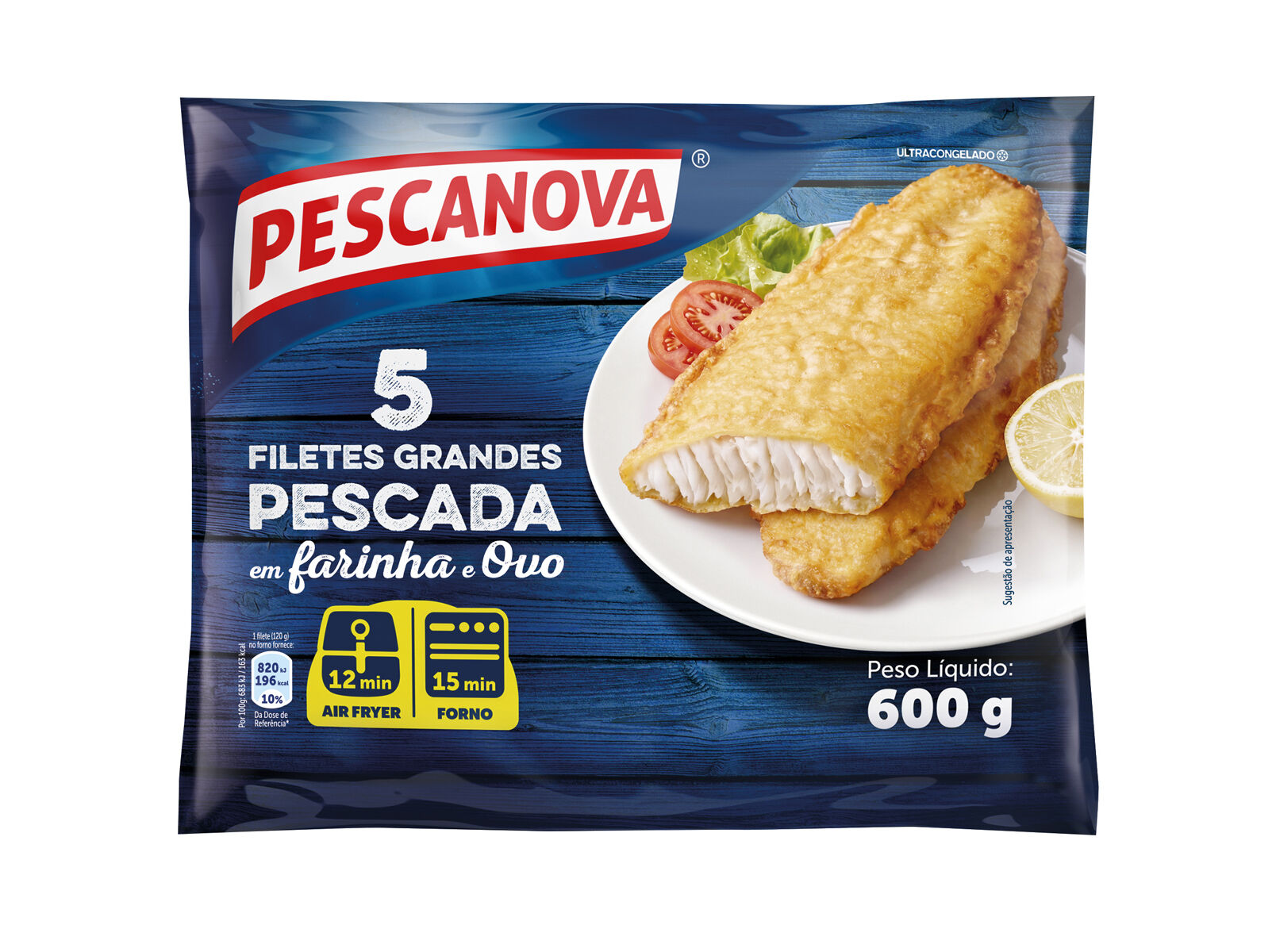 FILETES GRANDES PESCANOVA FARINHA E OVO 600G